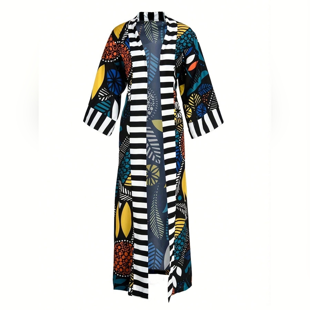 Casual Bohemian Resort Retro Print Patchwork Jacket - Picture 3 of 3